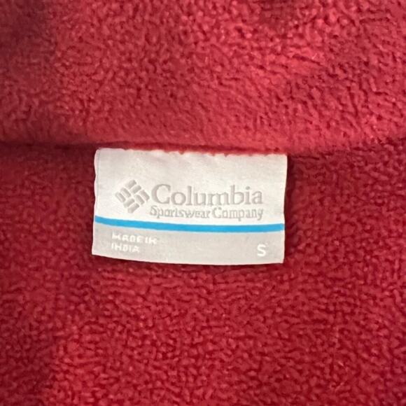 Columbia Full Zip Fleece Jacket, Maroon, Men's Small - Picture 6 of 8
